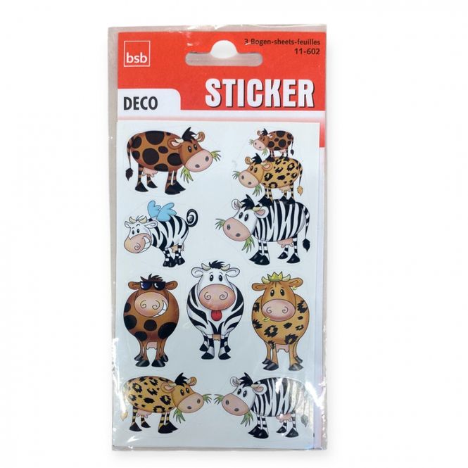 Hovedbilde Stickers 3 ark morsomme kuer