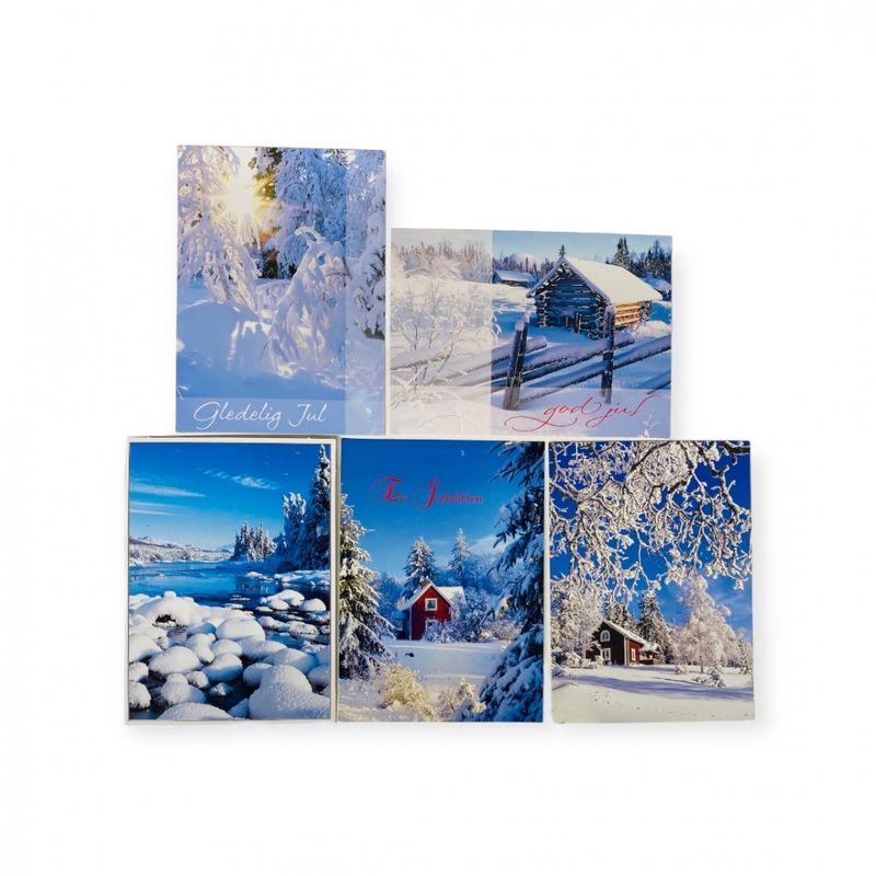 Julekort enkle 10 pk. Vintrmotiv