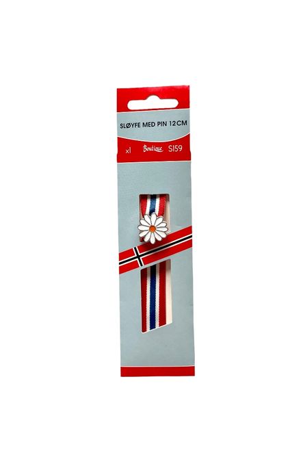 Hovedbilde 17. Mai-sløyfe med pin 12cm