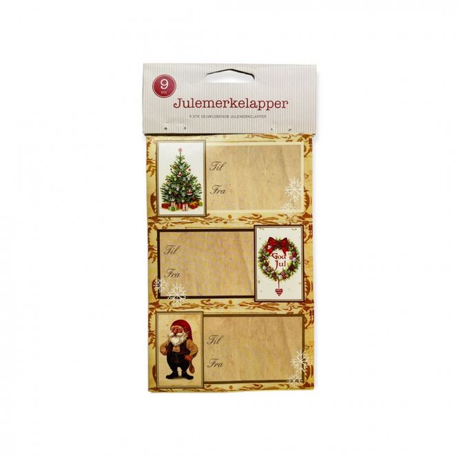 Hovedbilde Julemerkelapper selvklebende 9 stk.