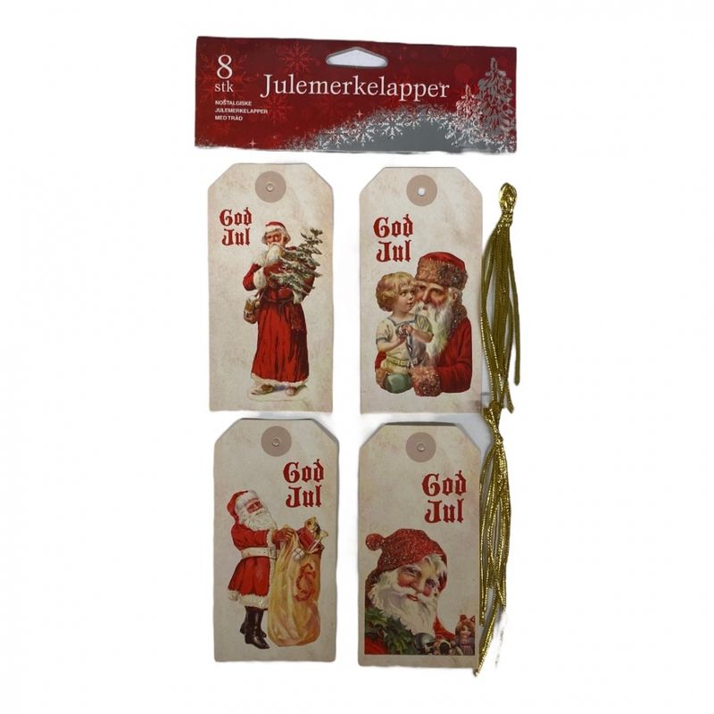 Julemerkelapper 8pk Nostalgisk