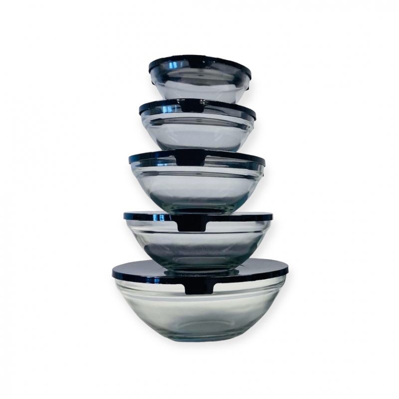 Glassboller med lokk 5 pk.