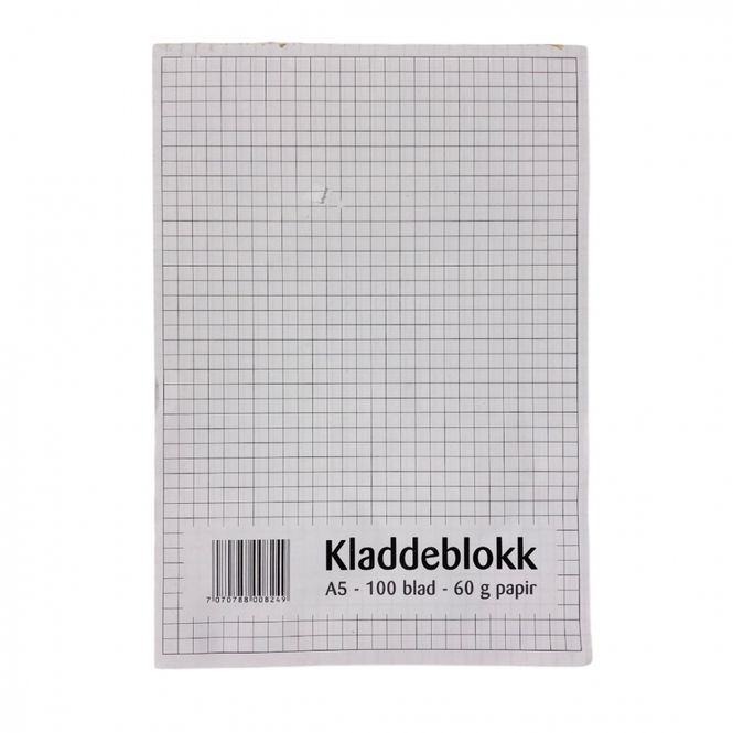 Hovedbilde Kladdeblokk A5 Ruter 100 blad