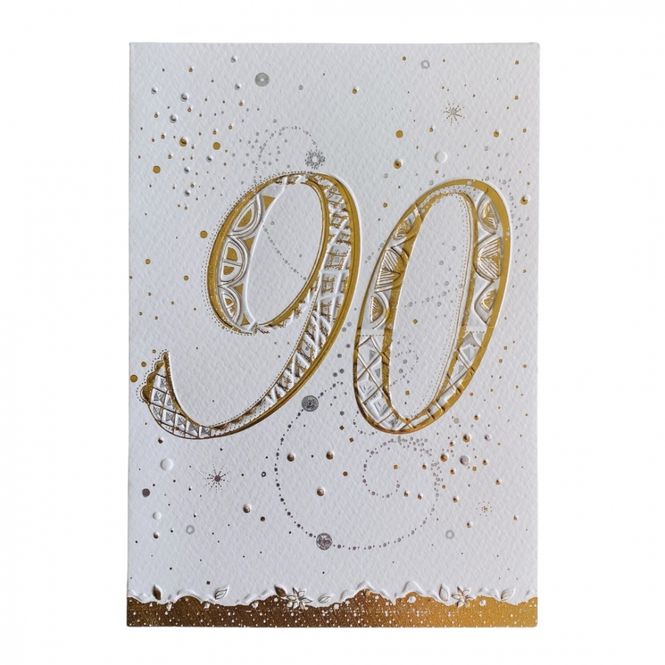 Hovedbilde Gratulasjonskort dobbelt med konvolutt 90 år