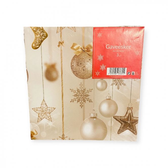 Hovedbilde Gaveesker 3 pk. med julemotiv store