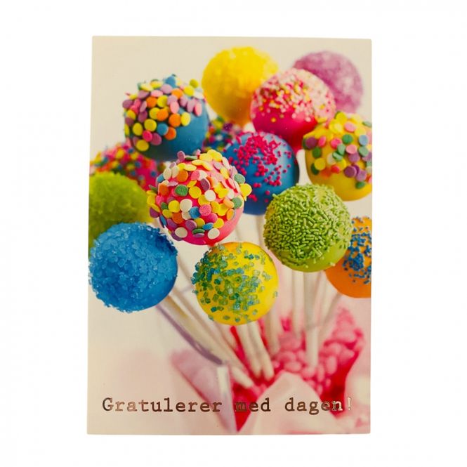 Hovedbilde Gratulasjonskort enkelt - Lollipop