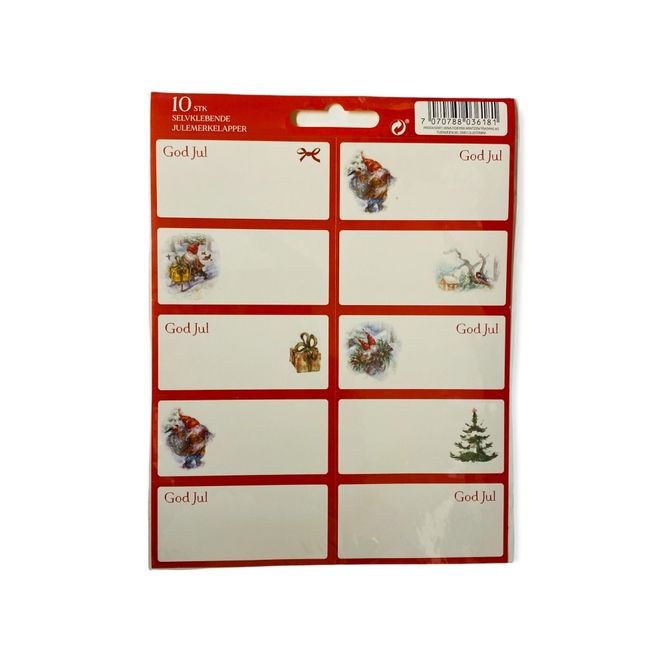 Hovedbilde Julemerkelapper selvklebende 10pk