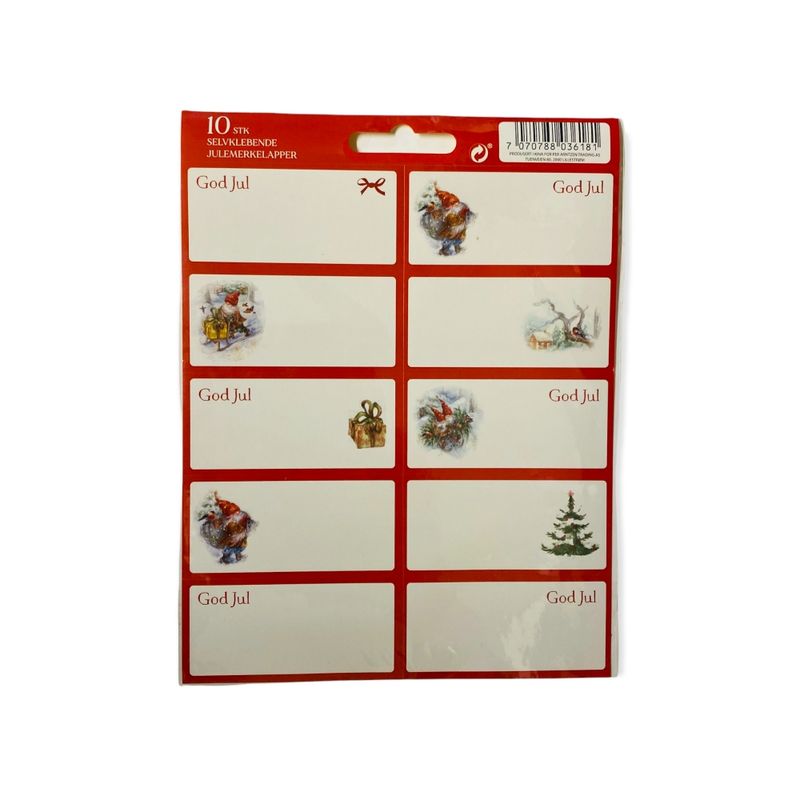 Julemerkelapper selvklebende 10pk