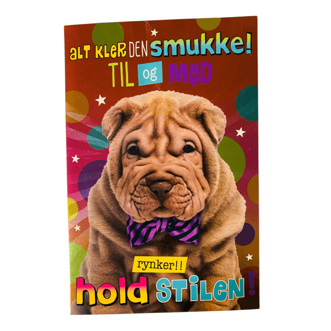 Hovedbilde Gratulasjonskort dobbelt m/konvolutt rynkete hund