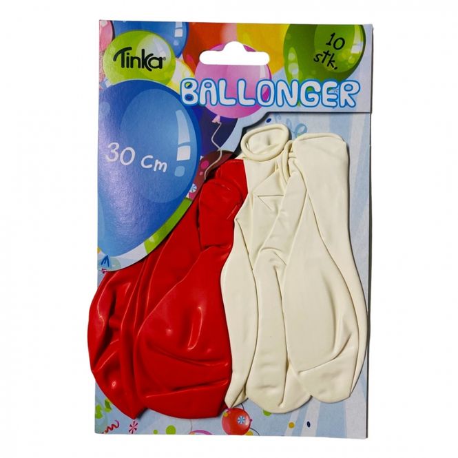 Hovedbilde Ballonger 10 pk Røde og hvite