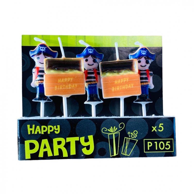 Fødselsdagslys sjørøver 5 pk.