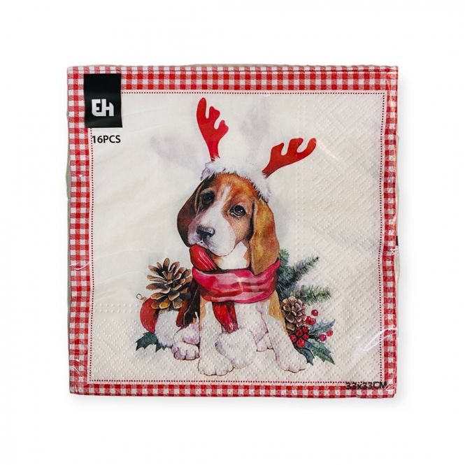 Hovedbilde Juleservietter 16 pk. Hundemotiv