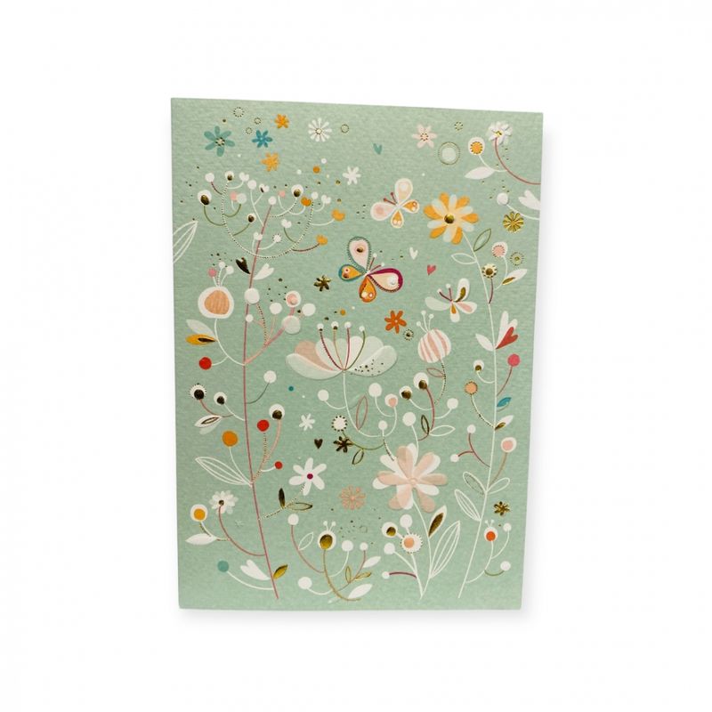 Gratulasjonskort dobbelt med konvolutt Blomster