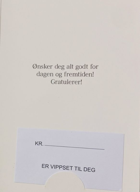 Konfirmasjonskort dobbelt med konvolutt For Vipps/pengegave