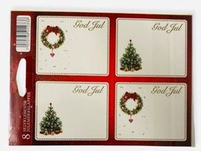 Hovedbilde Julemerkelapper selvklebende 8 stk.
