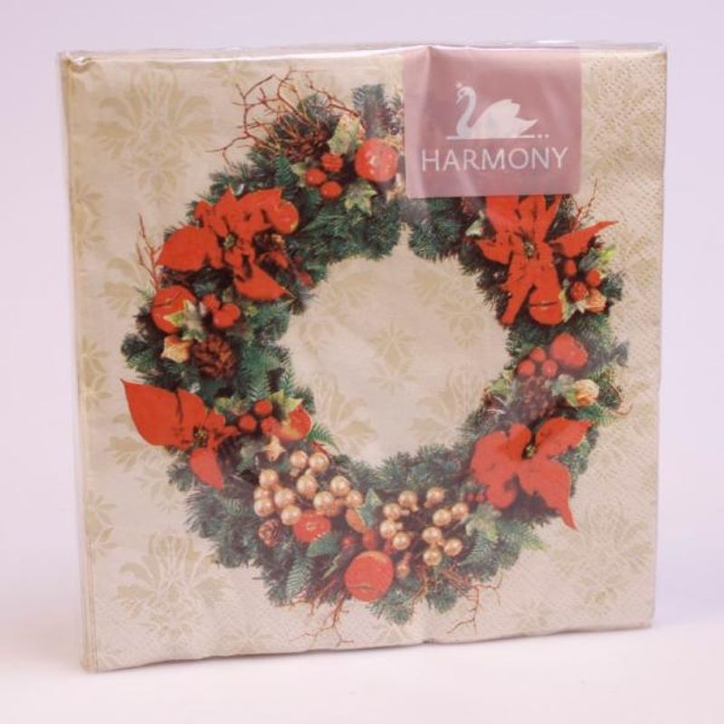 Serviett Julekrans 20 pk. 33x33 cm