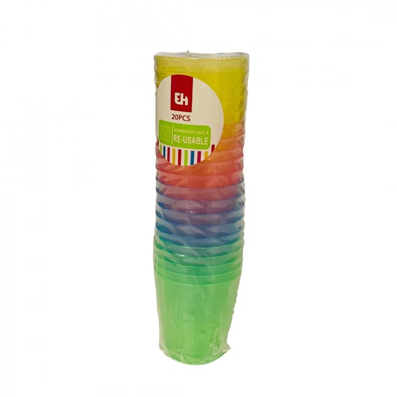 Shotglass 20pk assorterte farger gjenbrukbare