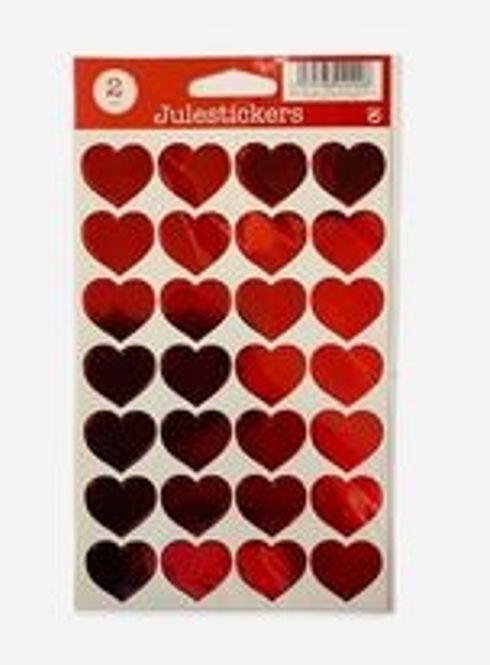 Hovedbilde Stickers røde hjerter 2 ark