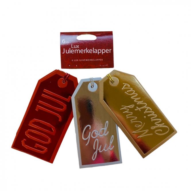 Hovedbilde Julemerkelapper metallic 6 pk