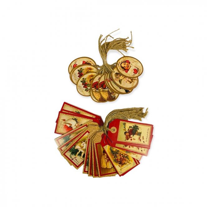 Hovedbilde Julemerkelapper med snor 35 pk.