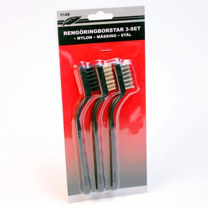 Hovedbilde Rengjøringsbørster 3 sett Nylon/Messing/Stål