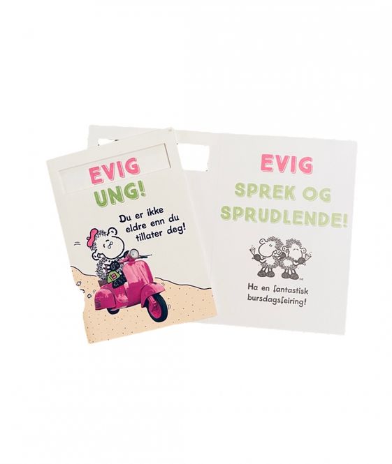 Hovedbilde Bursdagskort dobbelt med konvolutt 