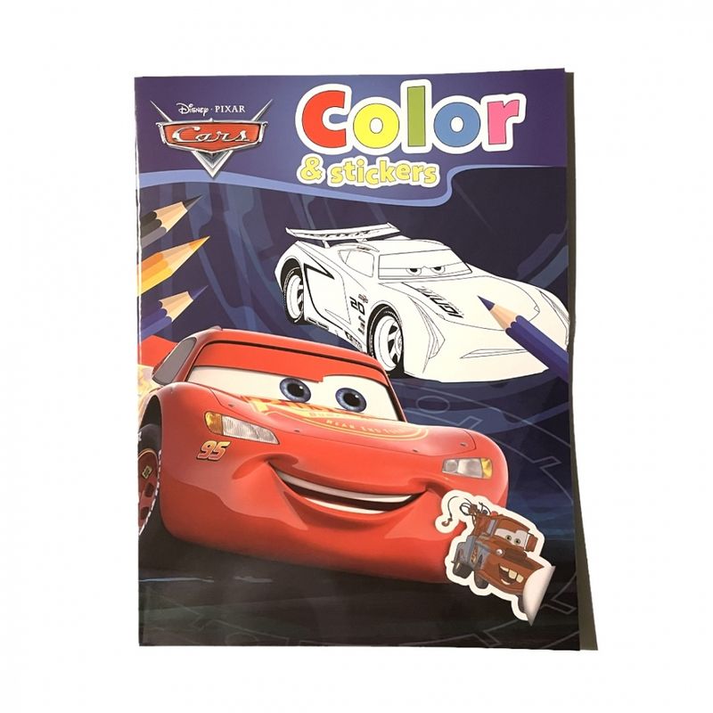 Fargeleggingsbok med stickers - cars Disney