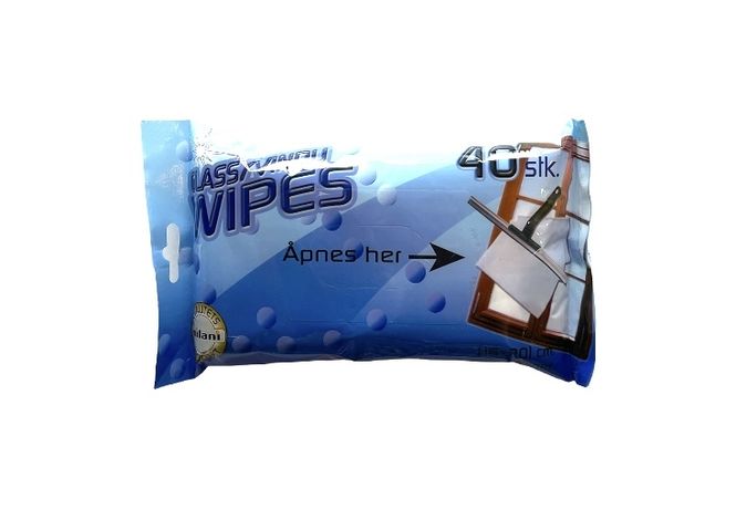 Hovedbilde Glass/vindus wipes 40stk