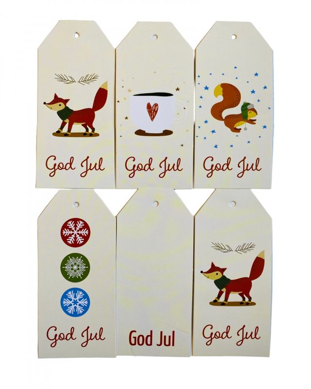 Julemerkelapper 6 pk. Store
