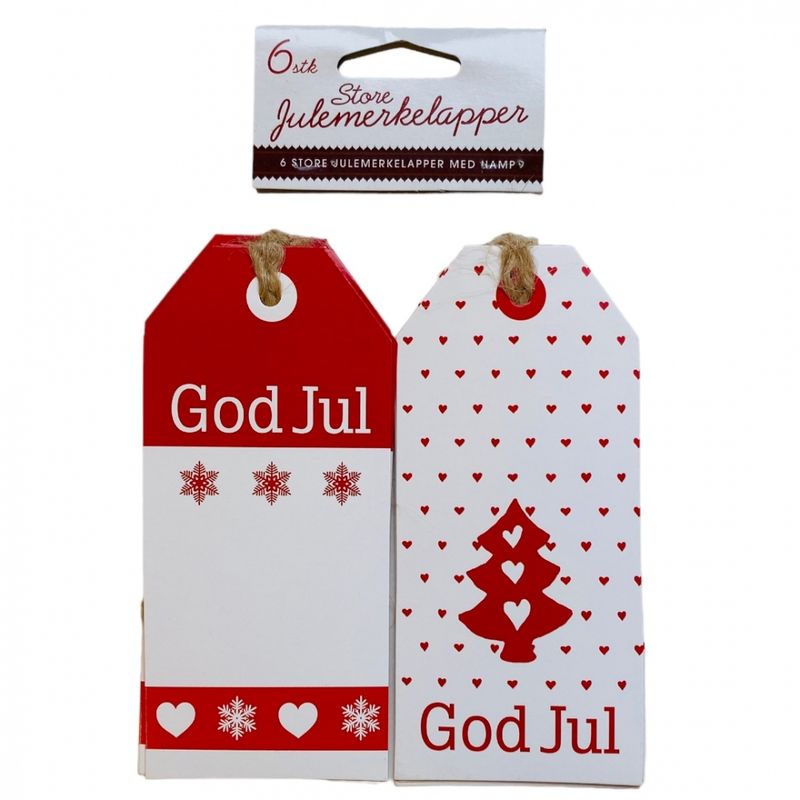Julemerkelapper 6 pk.